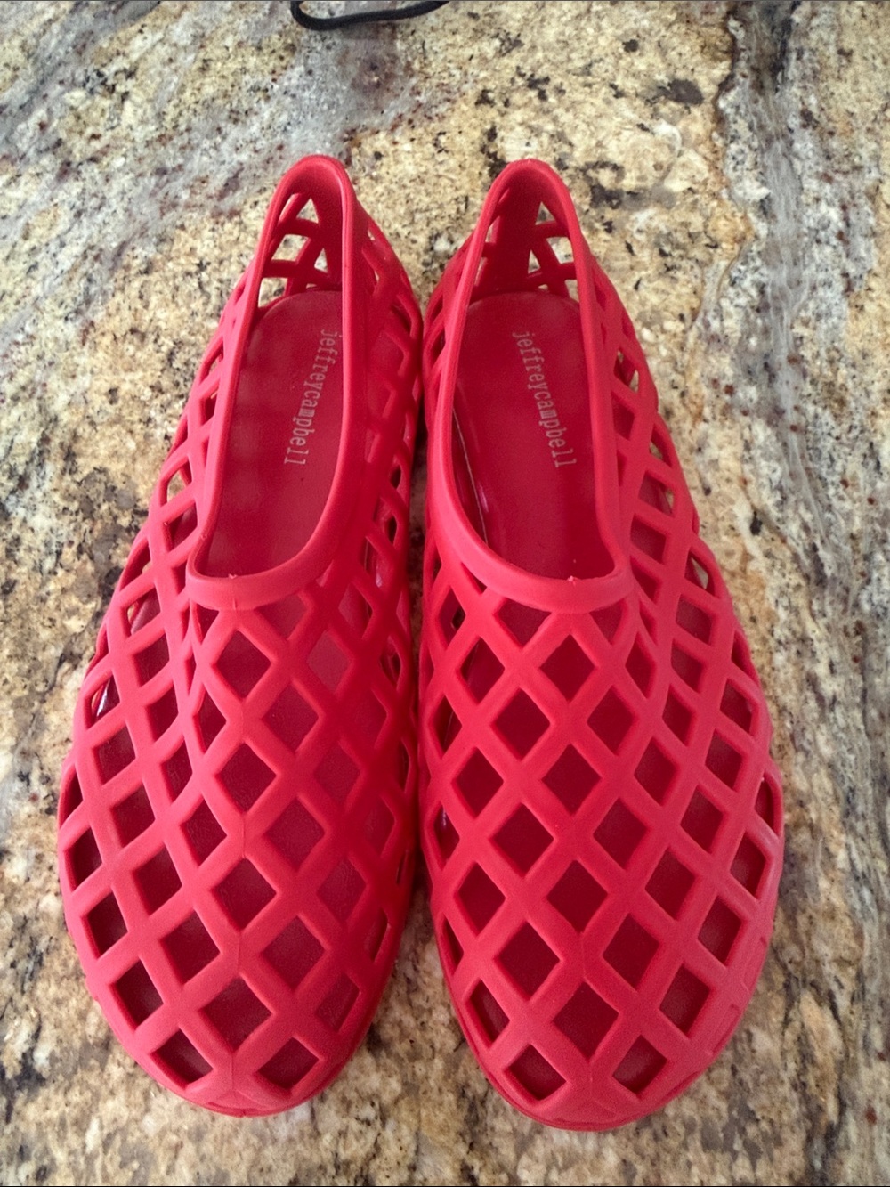 Jeffrey Campbell Red Lattice Slip-On Clogs